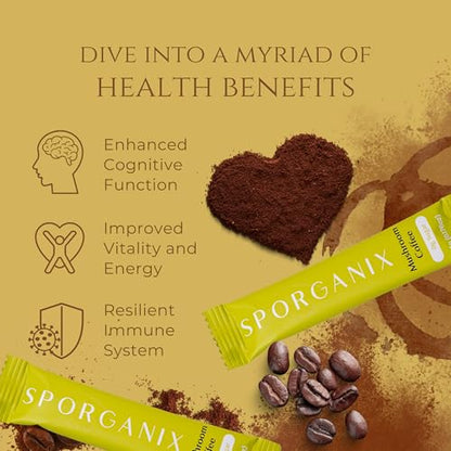 Sporganix Organic Mushroom Coffee – Instant Arabica with 5 Functional Mushrooms